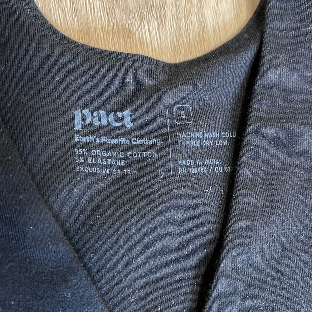 Pact Organic Black Maternity Nursing Front Crossover Stretch Bralette Size Small - Picture 7 of 9